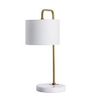 Настольная лампа Rupert A5024LT-1PB Arte Lamp белая 1 лампа, основание медь металл в стиле современный 