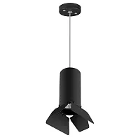 Светильник подвесной Rullo RP487437 Lightstar чёрный 1 лампа, основание чёрное в стиле хай-тек трубочки