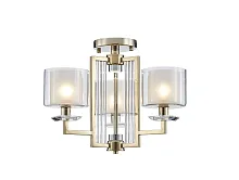 Люстра потолочная 4405/PL gold Newport прозрачная на 3 лампы, основание золотое в стиле американский современный 