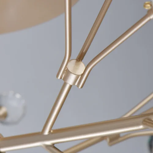 Люстра потолочная Адриатика 280011810 MW-Light прозрачная на 10 ламп, основание золотое в стиле флористика  фото 6