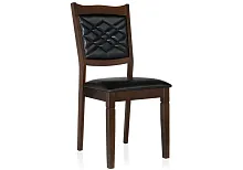 Деревянный стул Vale cappuccino 1599 Woodville, чёрный/искусственная кожа, ножки/дерево/коричневый капучино, размеры - ****440*510