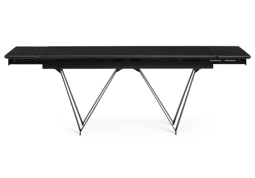 Стеклянный стол Марвин 160(220)х90х76 черный мрамор / черный 553568 Woodville столешница чёрная из стекло фото 2