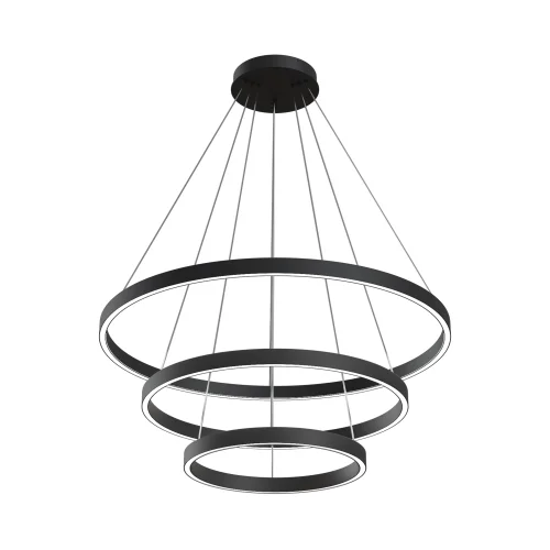 Светильник подвесной LED Rim MOD058PL-L100BK Maytoni чёрный 1 лампа, основание чёрное в стиле минимализм современный кольца фото 3