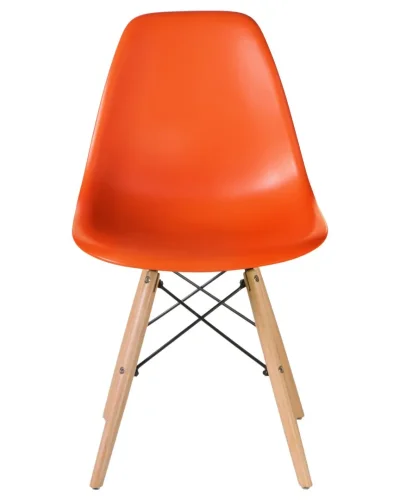 Стул обеденный 638PP-LMZL DSW, цвет сиденья оранжевый (O-02), цвет основания светлый бук Dobrin, оранжевый/, ножки/металл/светлый бук, размеры - ****460*530 фото 6