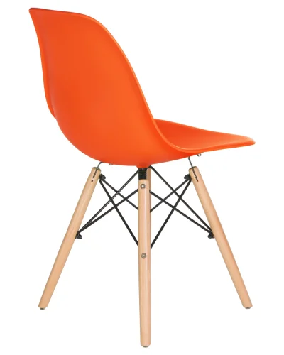Стул обеденный 638PP-LMZL DSW, цвет сиденья оранжевый (O-02), цвет основания светлый бук Dobrin, оранжевый/, ножки/металл/светлый бук, размеры - ****460*530 фото 4