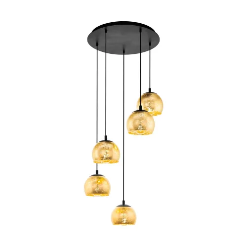 Светильник подвесной Albaraccin 98526 Eglo золотой 5 ламп, основание чёрное в стиле современный 