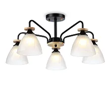 Люстра потолочная TR9571 Ambrella light белая на 5 ламп, основание чёрное в стиле модерн 