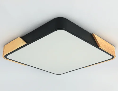 Светильник потолочный LED FZ1317 Ambrella light белый 1 лампа, основание чёрное коричневое в стиле современный хай-тек квадраты фото 3