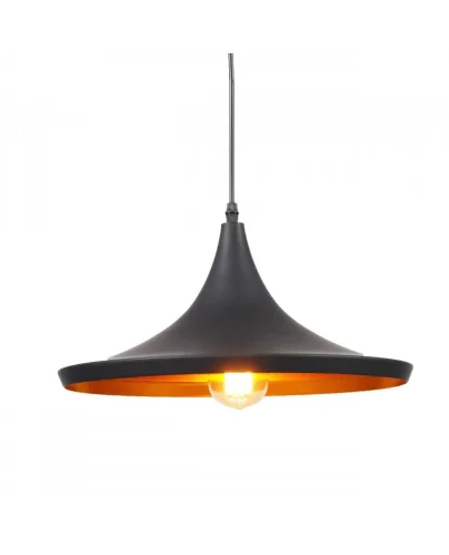 Светильник подвесной Foggi  LDP 7712-C BK Lumina Deco чёрный золотой 1 лампа, основание чёрное в стиле современный лофт 