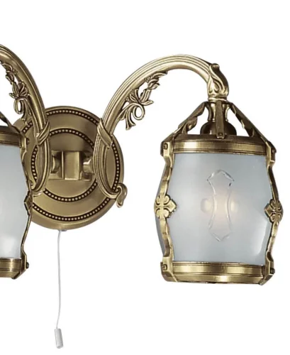 Бра с выключателем A 4020/2  Reccagni Angelo белый на 2 лампы, основание античное бронза в стиле классический  фото 2