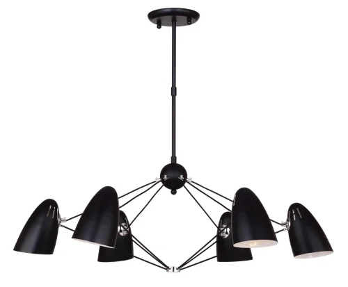 Люстра подвесная  Humpen 1757-6P Favourite чёрная на 6 ламп, основание чёрное в стиле современный 