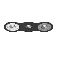 Светильник точечный Intero 16 Triple Round i637060709 Lightstar чёрный серый 3 лампы, основание чёрное в стиле современный хай-тек 