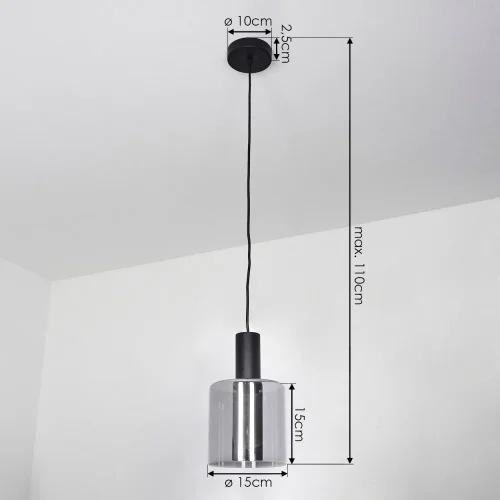 Светильник подвесной Gorosiba 98752 Eglo чёрный 1 лампа, основание чёрное в стиле современный  фото 6