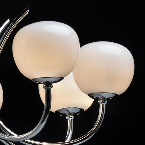 Люстра подвесная Оливия 306014808 MW-Light белая на 8 ламп, основание никель в стиле современный шар фото 4
