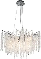 Люстра подвесная Eiva 2167/09/08P Stilfort прозрачная на 8 ламп, основание хром в стиле флористика современный ветви