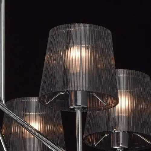 Люстра на штанге Лацио 103010506 MW-Light чёрная на 6 ламп, основание хром в стиле современный  фото 5