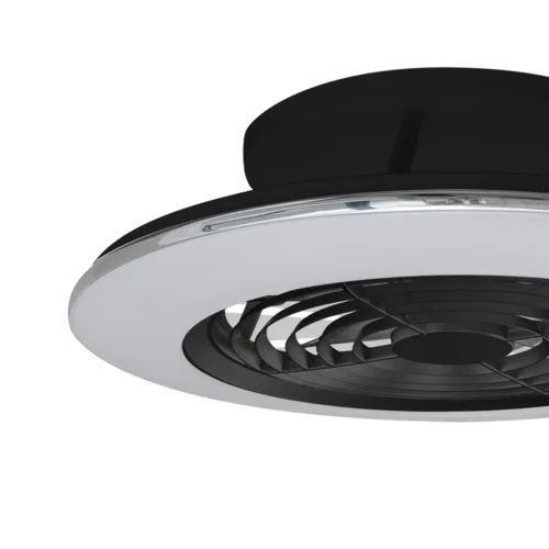 Люстра с вентилятором LED с пультом Alisio 7495 Mantra белая на 1 лампа, основание чёрное в стиле современный хай-тек с пультом фото 4