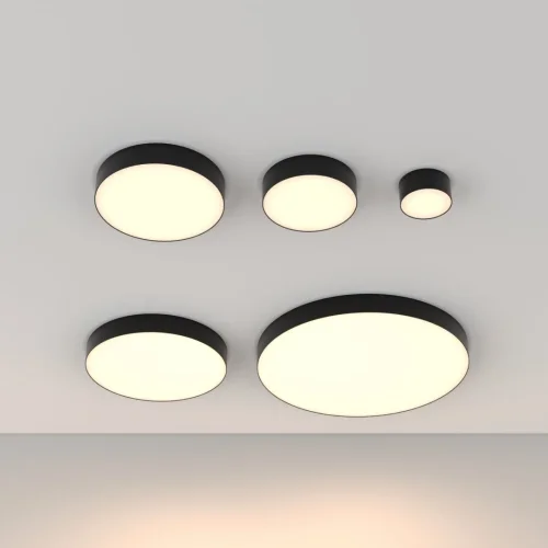 Светильник накладной LED Zon C032CL-L12B3K Maytoni белый 1 лампа, основание чёрное в стиле современный хай-тек круглый фото 5