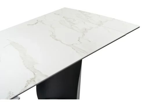Керамический стол Готланд 160(220)х90х79 белый мрамор / черный 553534 Woodville столешница белая из керамика фото 6