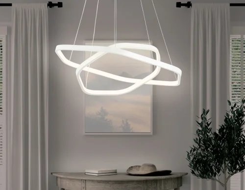 Светильник подвесной LED FL360 Ambrella light белый 1 лампа, основание белое в стиле современный кольца фото 3