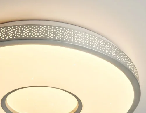 Светильник потолочный LED с пультом FF82 Ambrella light белый 1 лампа, основание белое в стиле современный хай-тек с пультом фото 6