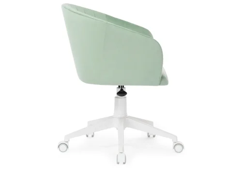 Компьютерное кресло Тибо confetti aquamarine 464217 Woodville, зелёный/велюр, ножки/пластик/белый, размеры - *900***600*600 фото 3