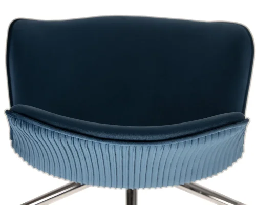 Кресло офисное 9518-LM DORA, цвет сиденья синий (1922-20), цвет основания хромированная сталь Dobrin, синий/велюр, ножки/металл/хром, размеры - 840*990***600*600 фото 7