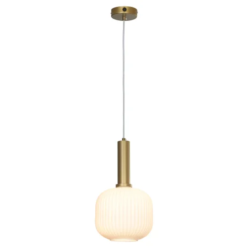 Светильник подвесной Ondulati LSP-8354 Lussole белый 1 лампа, основание матовое золото в стиле современный выдувное