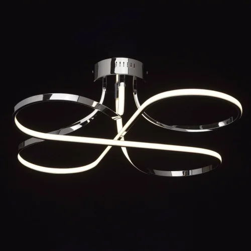 Люстра потолочная LED Аурих 496015302 DeMarkt хром на 1 лампа, основание хром в стиле хай-тек  фото 2