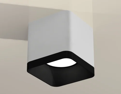 Светильник накладной XS7805002 Ambrella light белый 1 лампа, основание белое в стиле хай-тек современный квадратный фото 3