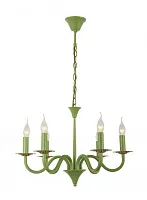 Люстра подвесная Pontone E 1.1.6 GR Arti Lampadari без плафона на 6 ламп, основание зелёное в стиле современный 