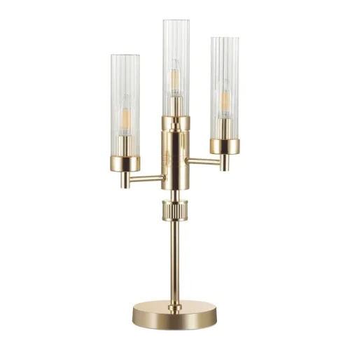 Настольная лампа Kamilla 5274/3T Lumion прозрачная 3 лампы, основание золотое металл в стиле классический 