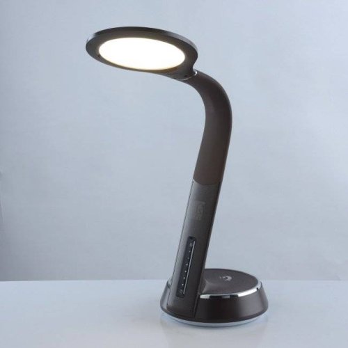Настольная лампа LED Ракурс 631035601 DeMarkt коричневая 1 лампа, основание коричневое полимер в стиле современный хай-тек  фото 4