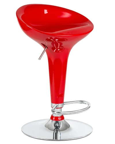 Стул барный 1004-LM BOMBA, цвет сиденья красный, цвет основания хром Dobrin, красный/, ножки/металл/хром, размеры - 660*880***430*360 фото 2