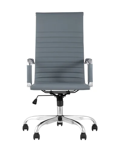 Кресло руководителя TopChairs City, серое УТ000001512 Stool Group, серый/экокожа, ножки/металл/хром, размеры - ****520*660 фото 3