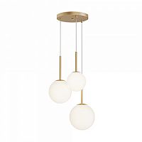 Светильник подвесной Basic form MOD321PL-03G1 Maytoni белый 3 лампы, основание золотое в стиле современный каскад шар