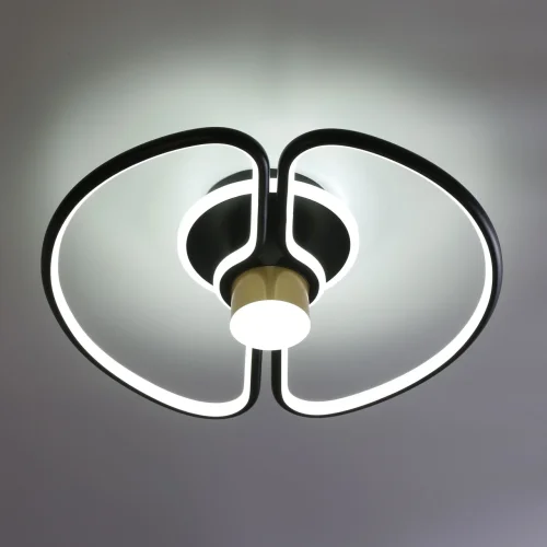 Люстра потолочная LED Толедо 312012501 DeMarkt белая чёрная на 1 лампа, основание чёрное в стиле современный хай-тек  фото 2