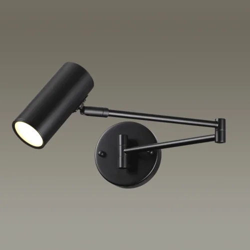 Бра Razio 4376/1W Odeon Light чёрный на 1 лампа, основание чёрное в стиле хай-тек для чтения гибкая ножка фото 4