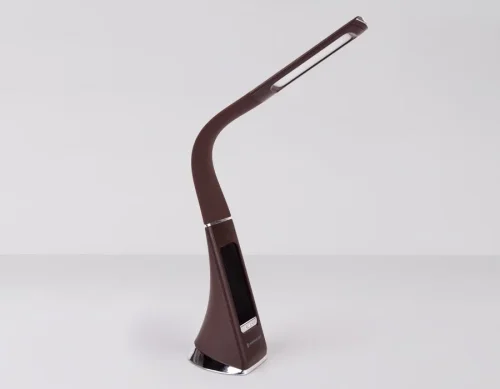 Настольная лампа офисная LED DE510 Ambrella light коричневая 1 лампа, основание коричневое металл в стиле хай-тек современный  фото 5
