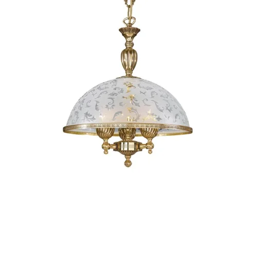 Люстра подвесная  L 6302/38 Reccagni Angelo белая на 5 ламп, основание золотое в стиле классический  фото 2