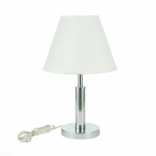Настольная лампа Monza SLE111304-01 Evoluce белая 1 лампа, основание хром металл в стиле современный  фото 2