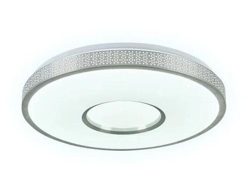 Светильник потолочный LED с пультом FF82 Ambrella light белый 1 лампа, основание белое в стиле современный хай-тек с пультом фото 3
