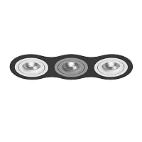 Светильник точечный Intero 16 Triple Round i637060906 Lightstar серый белый 3 лампы, основание чёрное в стиле современный хай-тек 