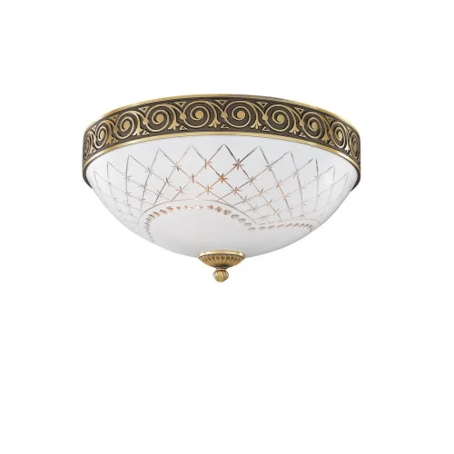 Люстра потолочная  PL 7002/3 Reccagni Angelo белая на 3 лампы, основание античное бронза в стиле классический 