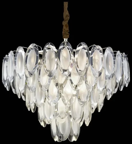 Люстра подвесная хрустальная Eletta WE139.16.103 Wertmark прозрачная на 16 ламп, основание хром в стиле современный  фото 2