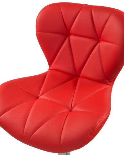 Стул барный 5022-LM BARNY,  цвет сиденья красный, цвет основания хром Dobrin, красный/экокожа, ножки/металл/хром, размеры - 890*1100***460*540 фото 6