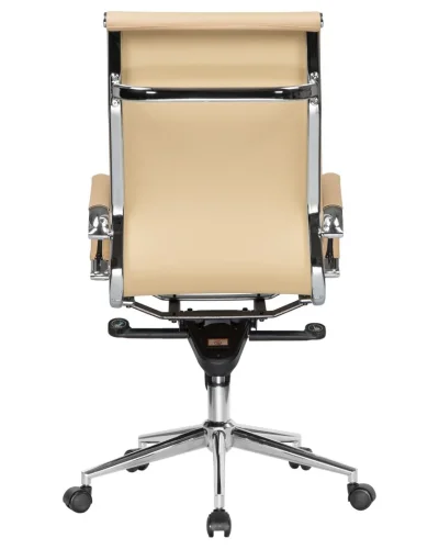 Офисное кресло для руководителей 101F-LMR CLARK, цвет бежевый Dobrin, бежевый/экокожа, ножки/металл/хром, размеры - 1090*1150***680*680 фото 5