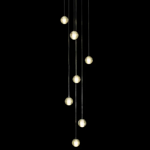 Светильник подвесной Rain 10112/7 LOFT IT прозрачный 7 ламп, основание хром в стиле современный каскад фото 4