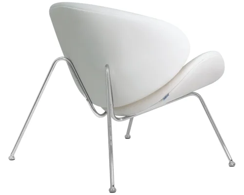 Кресло дизайнерское 72-LMO EMILY, цвет сиденья белый (YP17), цвет основания хромированная сталь Dobrin, белый/винил, ножки/металл/хром, размеры - ****810*780 фото 4