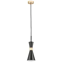Светильник подвесной Dumo 816017 Lightstar чёрный 1 лампа, основание золотое в стиле арт-деко 